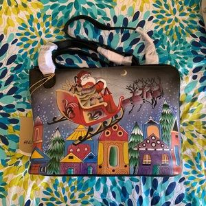 One of a kind leather Christmas bag